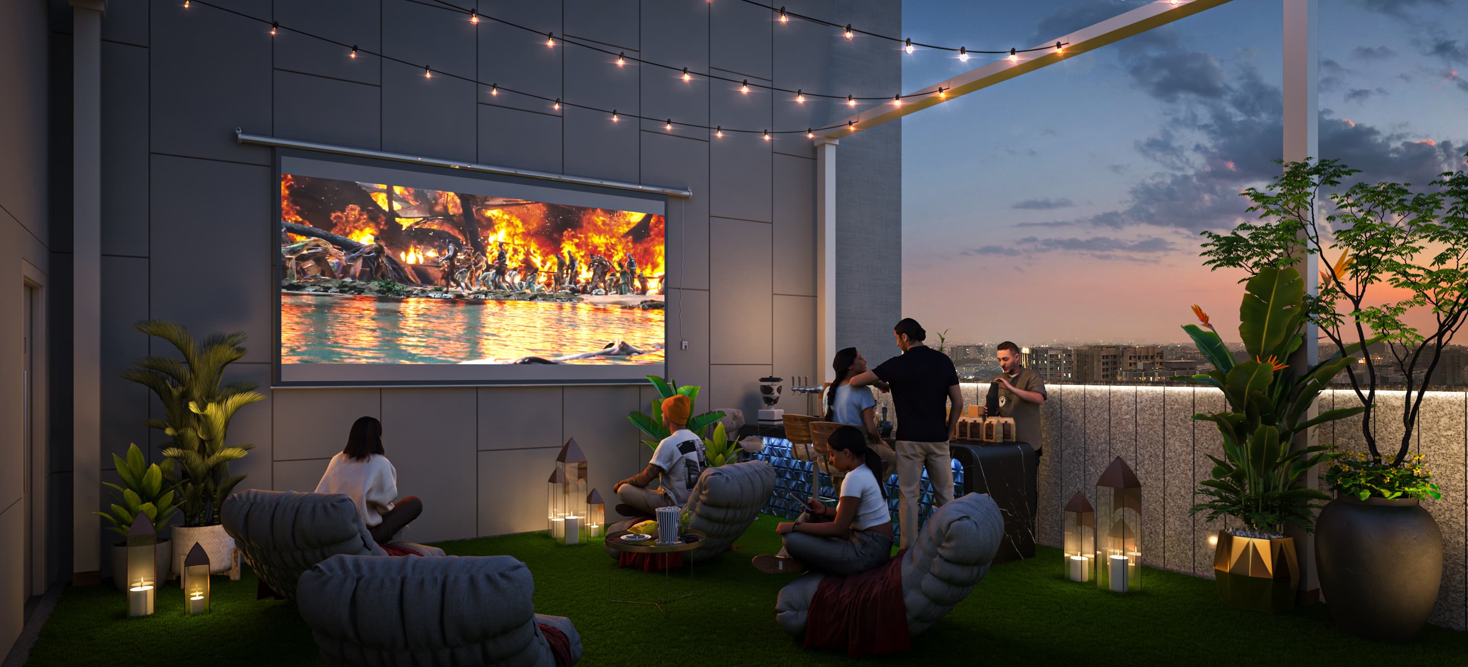 Terrace open theatre at HUM Galaxy Heights